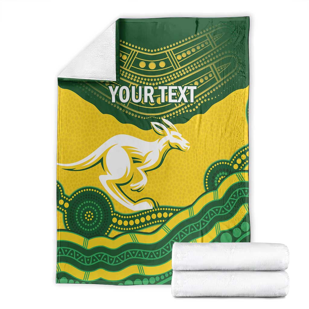 Custom Australia Hockeyroos Blanket Aussie Kangaroo Indigenous Art