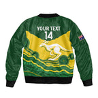 Custom Australia Hockeyroos Bomber Jacket Aussie Kangaroo Indigenous Art