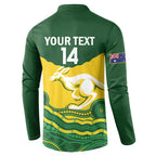 Custom Australia Hockeyroos Button Sweatshirt Aussie Kangaroo Indigenous Art