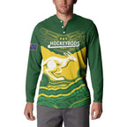 Custom Australia Hockeyroos Button Sweatshirt Aussie Kangaroo Indigenous Art