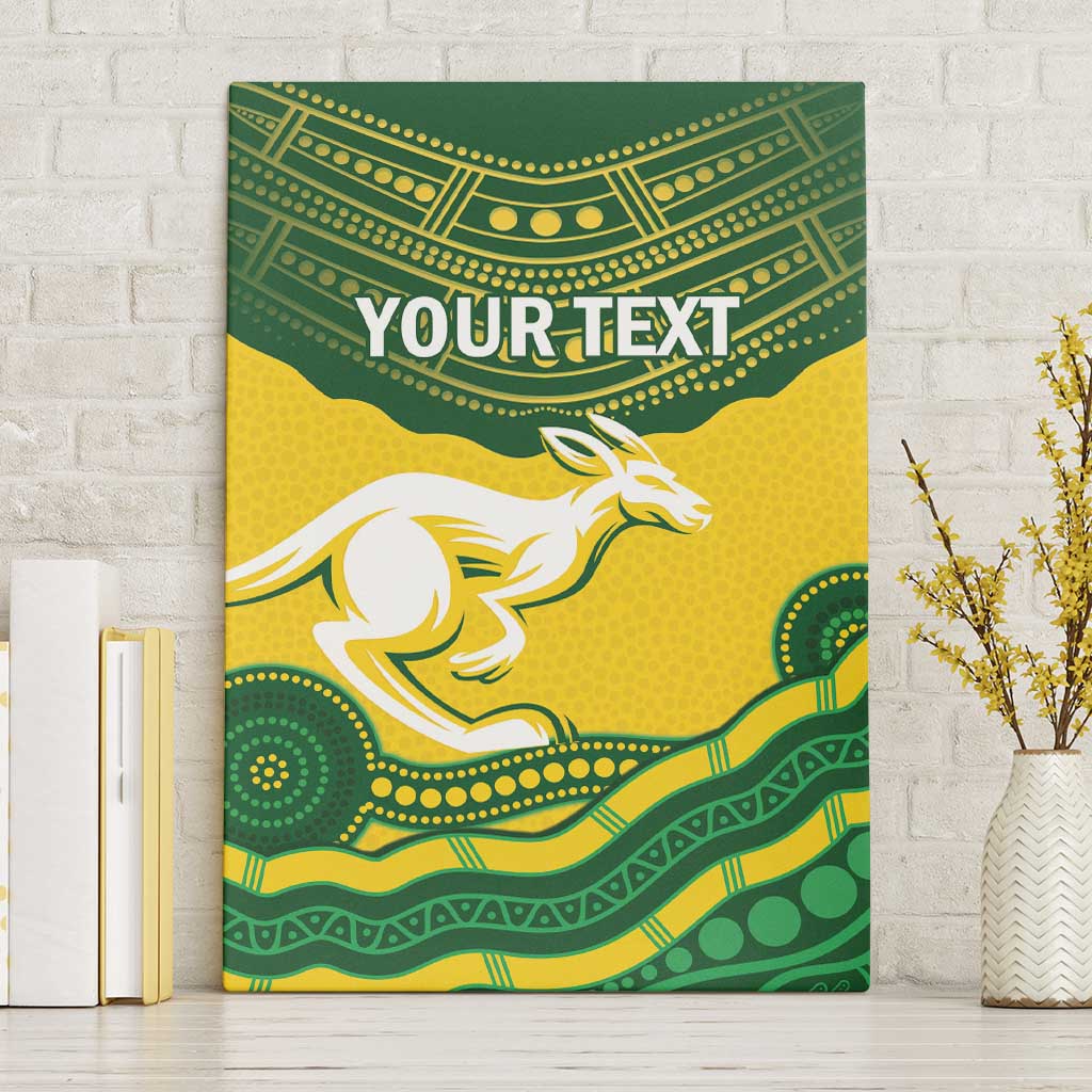 Custom Australia Hockeyroos Canvas Wall Art Aussie Kangaroo Indigenous Art