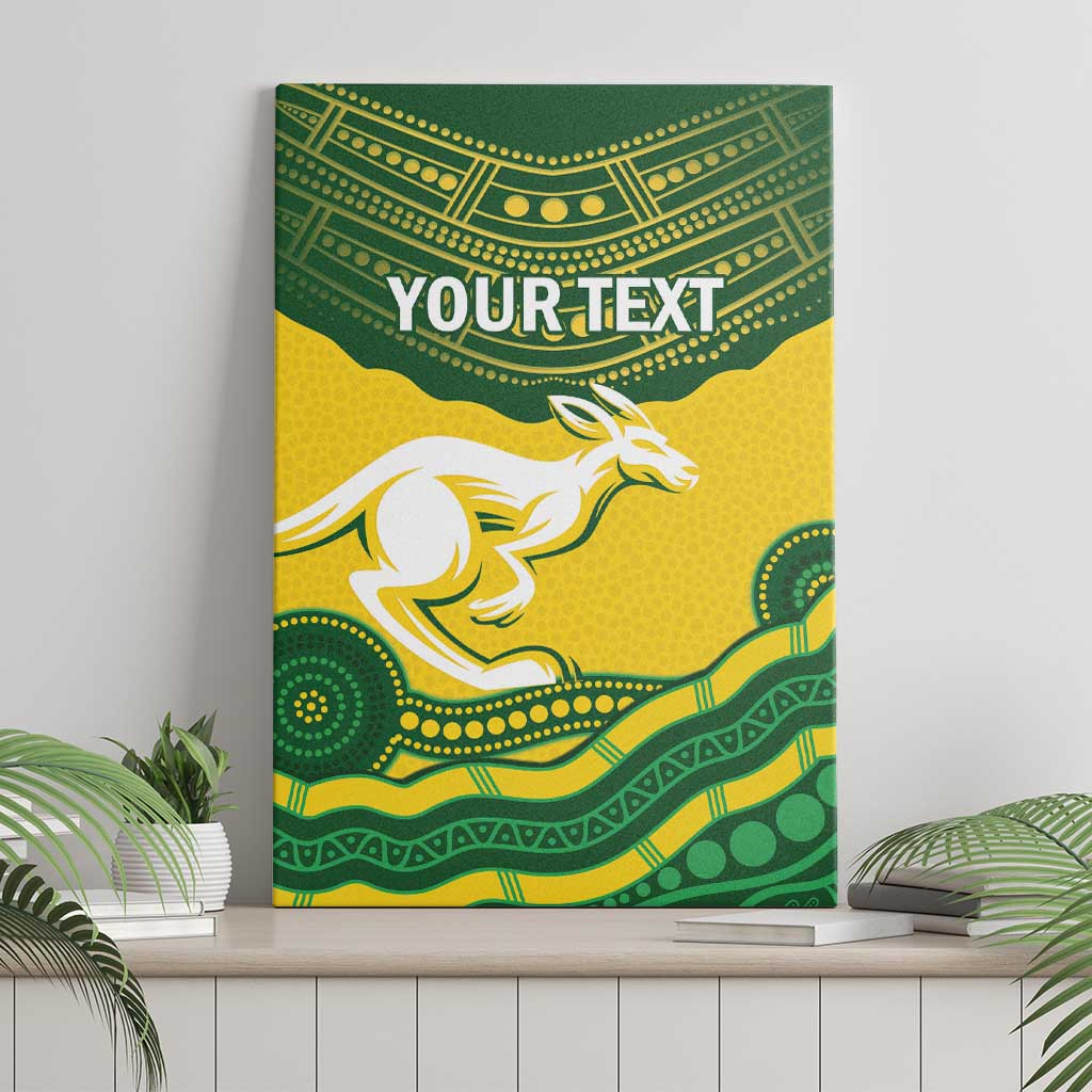 Custom Australia Hockeyroos Canvas Wall Art Aussie Kangaroo Indigenous Art