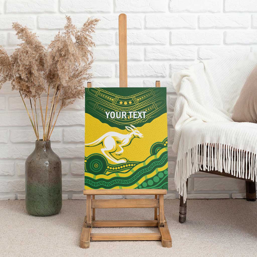Custom Australia Hockeyroos Canvas Wall Art Aussie Kangaroo Indigenous Art