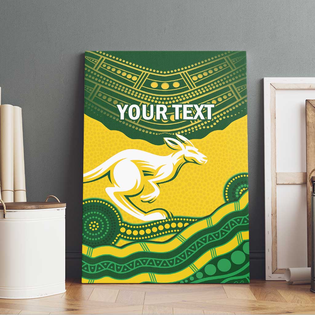Custom Australia Hockeyroos Canvas Wall Art Aussie Kangaroo Indigenous Art