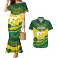 Custom Australia Hockeyroos Couples Matching Mermaid Dress and Hawaiian Shirt Aussie Kangaroo Indigenous Art