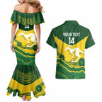 Custom Australia Hockeyroos Couples Matching Mermaid Dress and Hawaiian Shirt Aussie Kangaroo Indigenous Art