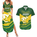 Custom Australia Hockeyroos Couples Matching Summer Maxi Dress and Hawaiian Shirt Aussie Kangaroo Indigenous Art