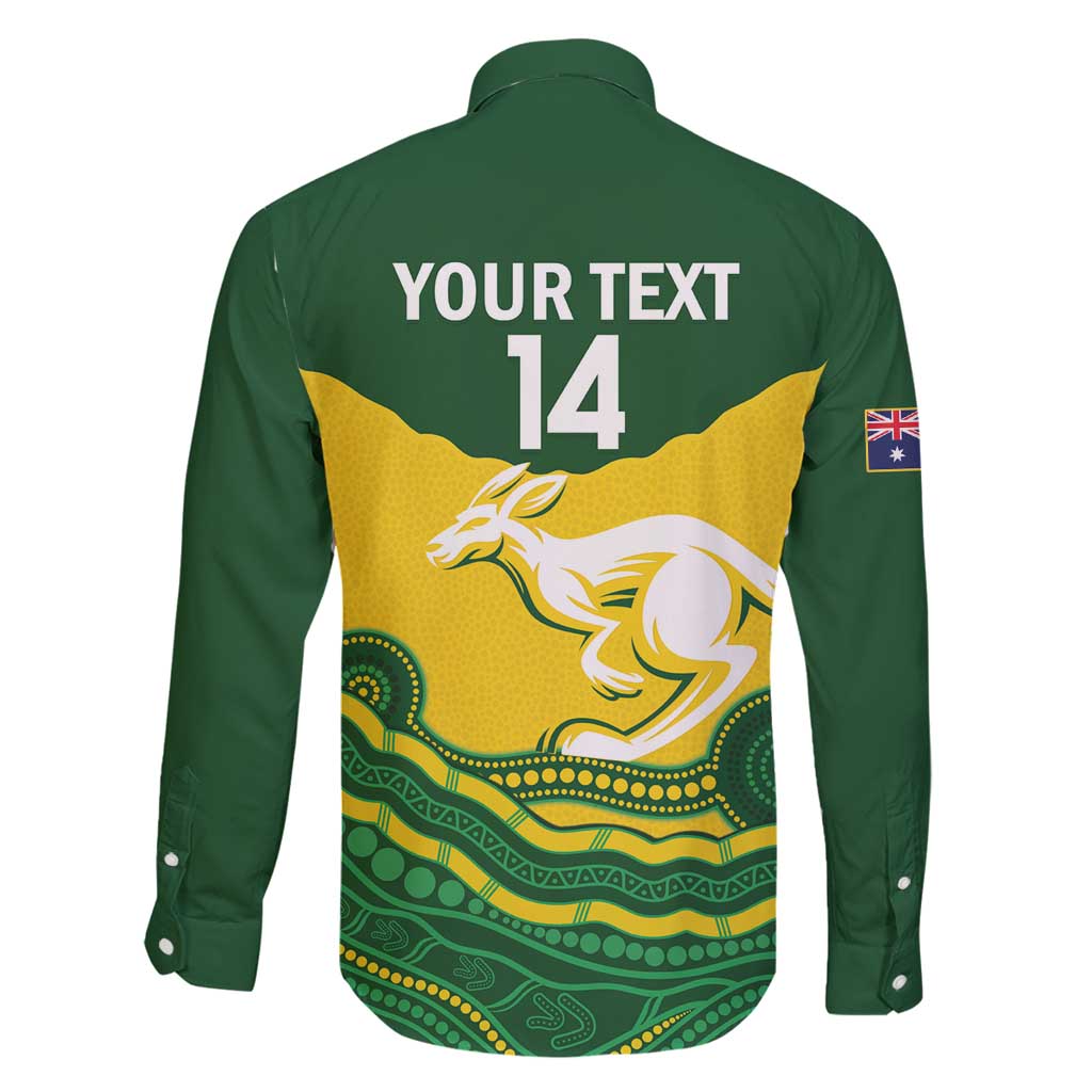 Custom Australia Hockeyroos Family Matching Long Sleeve Bodycon Dress and Hawaiian Shirt Aussie Kangaroo Indigenous Art