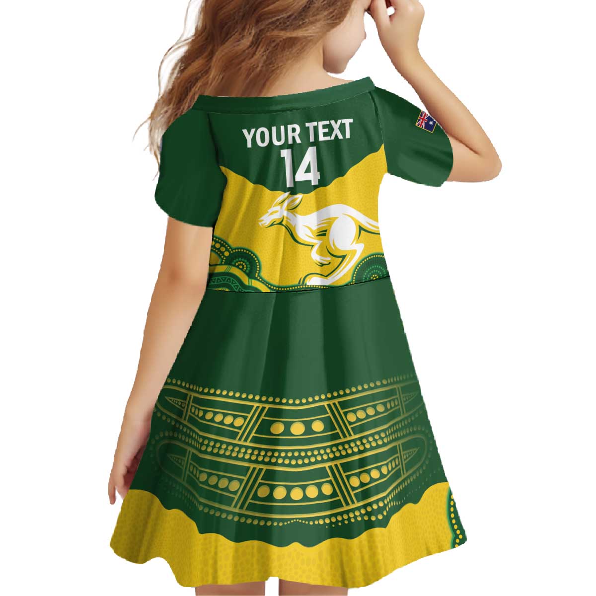 Custom Australia Hockeyroos Family Matching Off The Shoulder Long Sleeve Dress and Hawaiian Shirt Aussie Kangaroo Indigenous Art