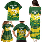 Custom Australia Hockeyroos Family Matching Puletasi and Hawaiian Shirt Aussie Kangaroo Indigenous Art