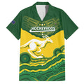 Custom Australia Hockeyroos Family Matching Puletasi and Hawaiian Shirt Aussie Kangaroo Indigenous Art