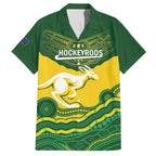 Custom Australia Hockeyroos Family Matching Puletasi and Hawaiian Shirt Aussie Kangaroo Indigenous Art