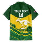 Custom Australia Hockeyroos Family Matching Puletasi and Hawaiian Shirt Aussie Kangaroo Indigenous Art