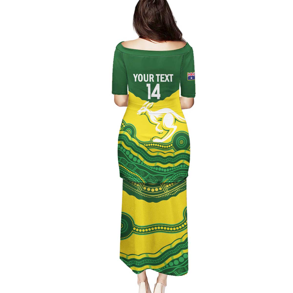 Custom Australia Hockeyroos Family Matching Puletasi and Hawaiian Shirt Aussie Kangaroo Indigenous Art