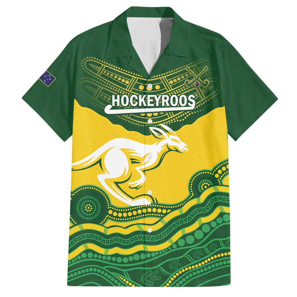 Custom Australia Hockeyroos Family Matching Summer Maxi Dress and Hawaiian Shirt Aussie Kangaroo Indigenous Art