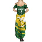 Custom Australia Hockeyroos Family Matching Summer Maxi Dress and Hawaiian Shirt Aussie Kangaroo Indigenous Art