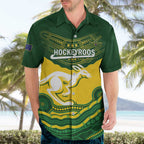 Custom Australia Hockeyroos Hawaiian Shirt Aussie Kangaroo Indigenous Art