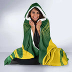 Custom Australia Hockeyroos Hooded Blanket Aussie Kangaroo Indigenous Art
