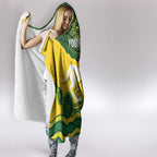 Custom Australia Hockeyroos Hooded Blanket Aussie Kangaroo Indigenous Art