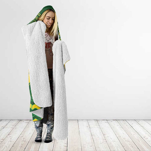 Custom Australia Hockeyroos Hooded Blanket Aussie Kangaroo Indigenous Art
