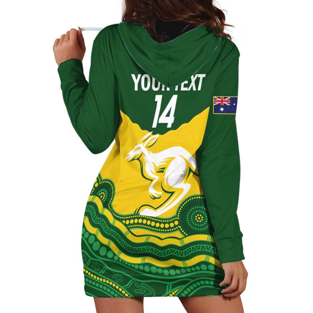 Custom Australia Hockeyroos Hoodie Dress Aussie Kangaroo Indigenous Art