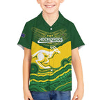 Custom Australia Hockeyroos Kid Hawaiian Shirt Aussie Kangaroo Indigenous Art