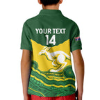 Custom Australia Hockeyroos Kid Polo Shirt Aussie Kangaroo Indigenous Art