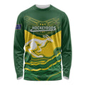 Custom Australia Hockeyroos Long Sleeve Shirt Aussie Kangaroo Indigenous Art