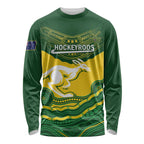Custom Australia Hockeyroos Long Sleeve Shirt Aussie Kangaroo Indigenous Art
