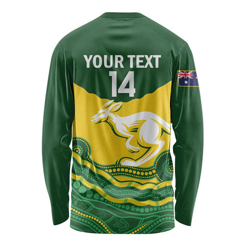 Custom Australia Hockeyroos Long Sleeve Shirt Aussie Kangaroo Indigenous Art
