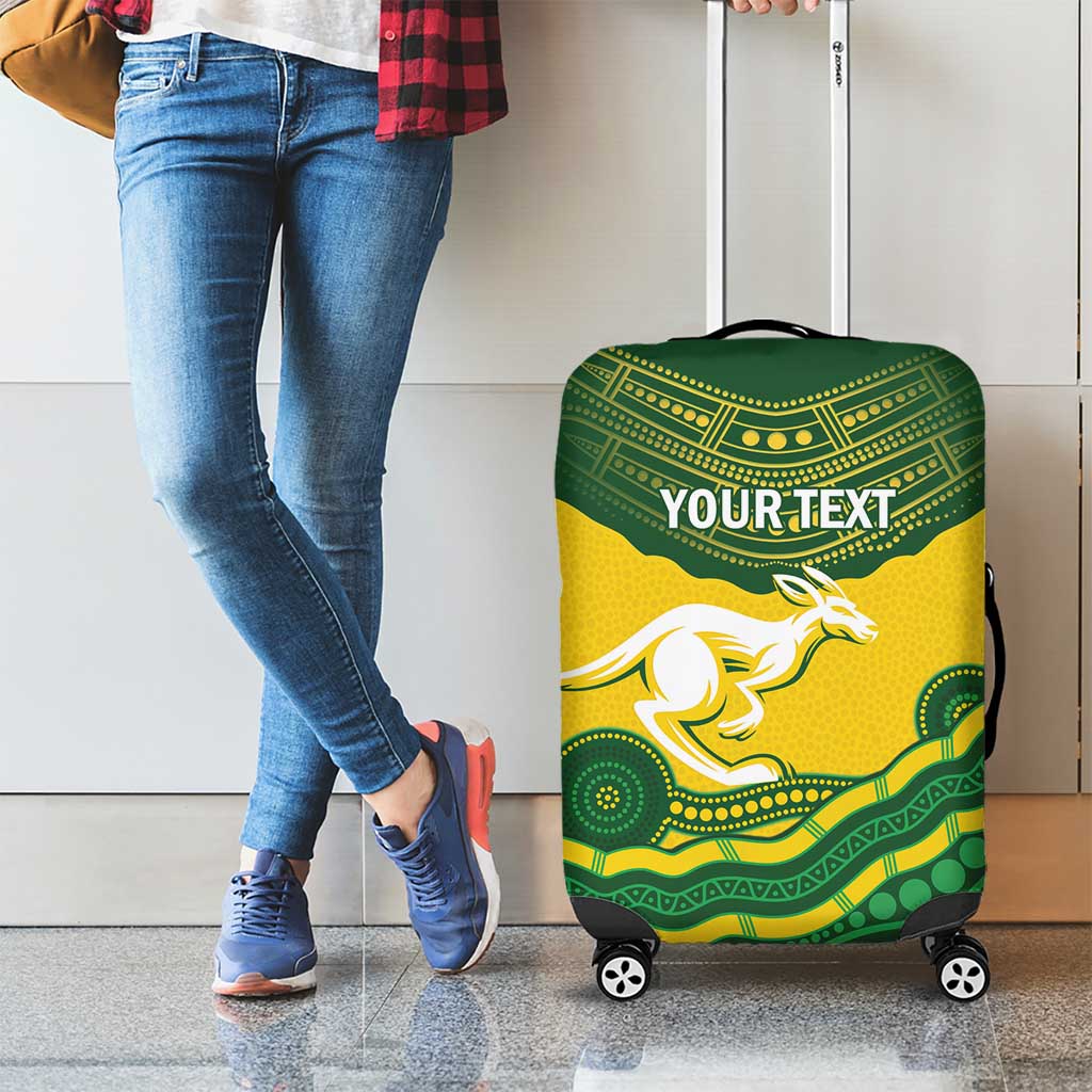Custom Australia Hockeyroos Luggage Cover Aussie Kangaroo Indigenous Art