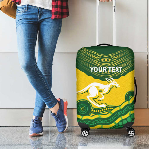Custom Australia Hockeyroos Luggage Cover Aussie Kangaroo Indigenous Art