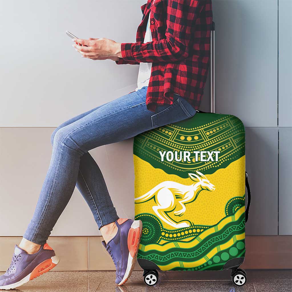 Custom Australia Hockeyroos Luggage Cover Aussie Kangaroo Indigenous Art