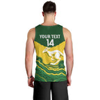 Custom Australia Hockeyroos Men Tank Top Aussie Kangaroo Indigenous Art