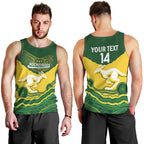 Custom Australia Hockeyroos Men Tank Top Aussie Kangaroo Indigenous Art