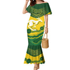 Custom Australia Hockeyroos Mermaid Dress Aussie Kangaroo Indigenous Art