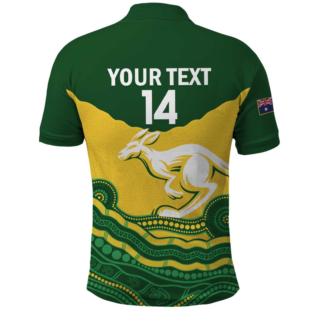 Custom Australia Hockeyroos Polo Shirt Aussie Kangaroo Indigenous Art