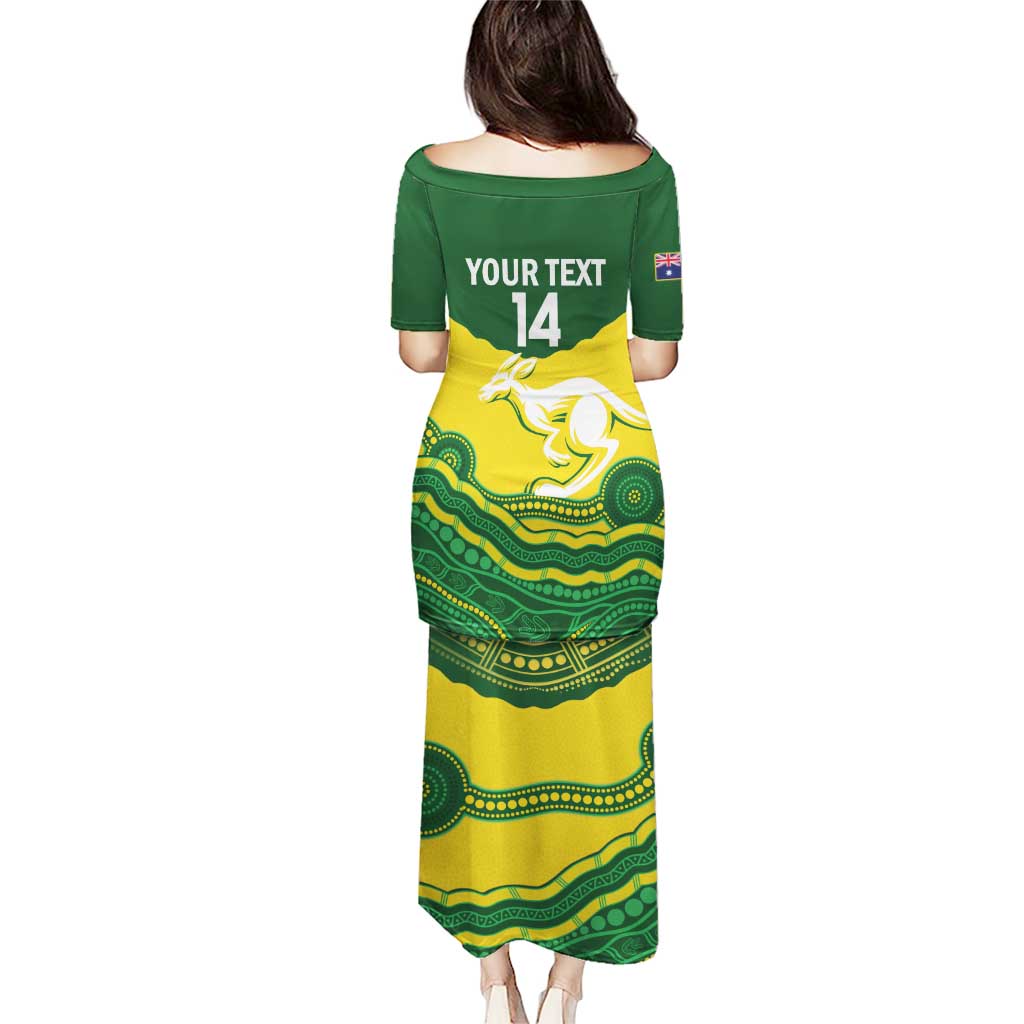 Custom Australia Hockeyroos Puletasi Aussie Kangaroo Indigenous Art