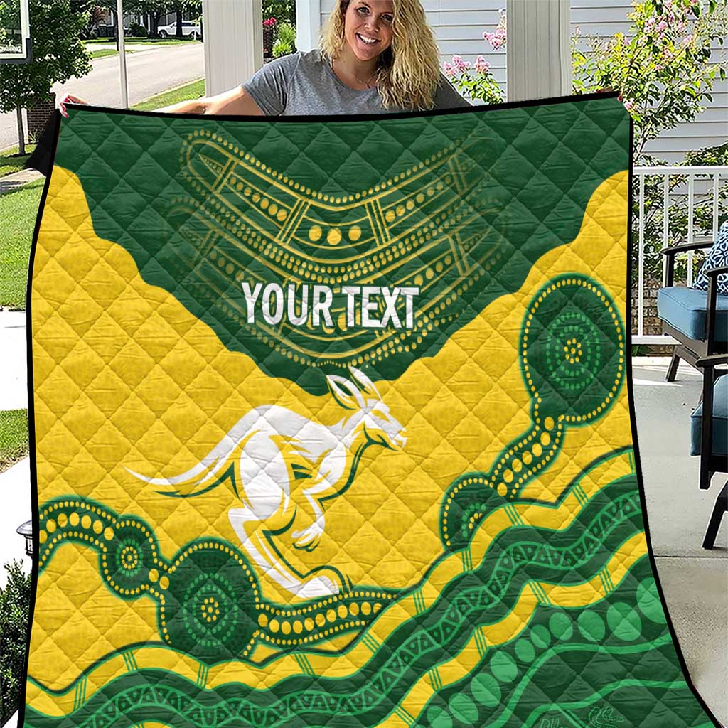 Custom Australia Hockeyroos Quilt Aussie Kangaroo Indigenous Art