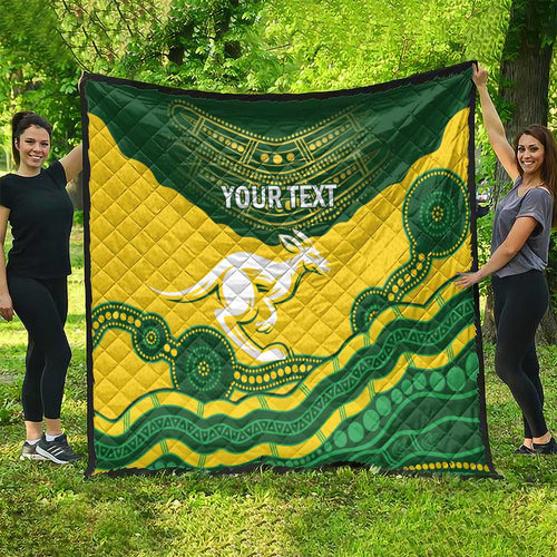 Custom Australia Hockeyroos Quilt Aussie Kangaroo Indigenous Art