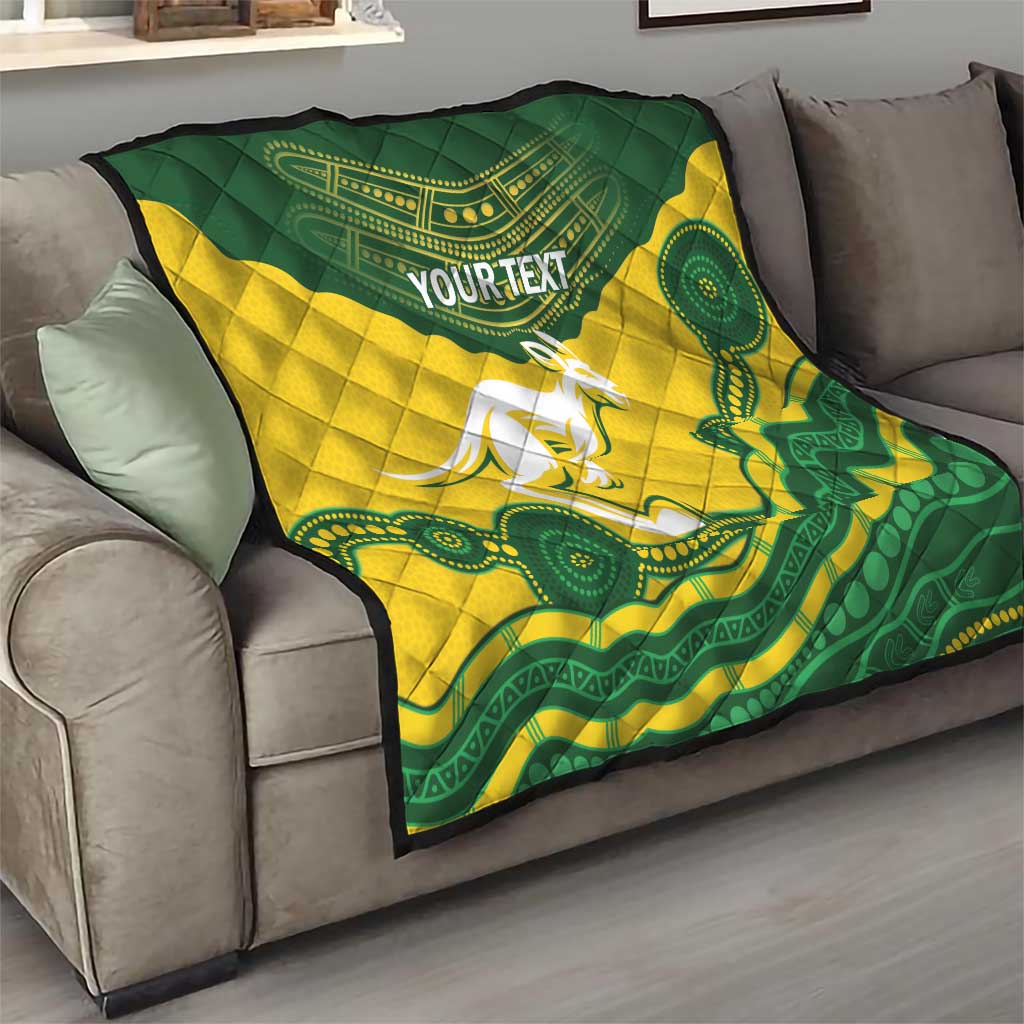 Custom Australia Hockeyroos Quilt Aussie Kangaroo Indigenous Art