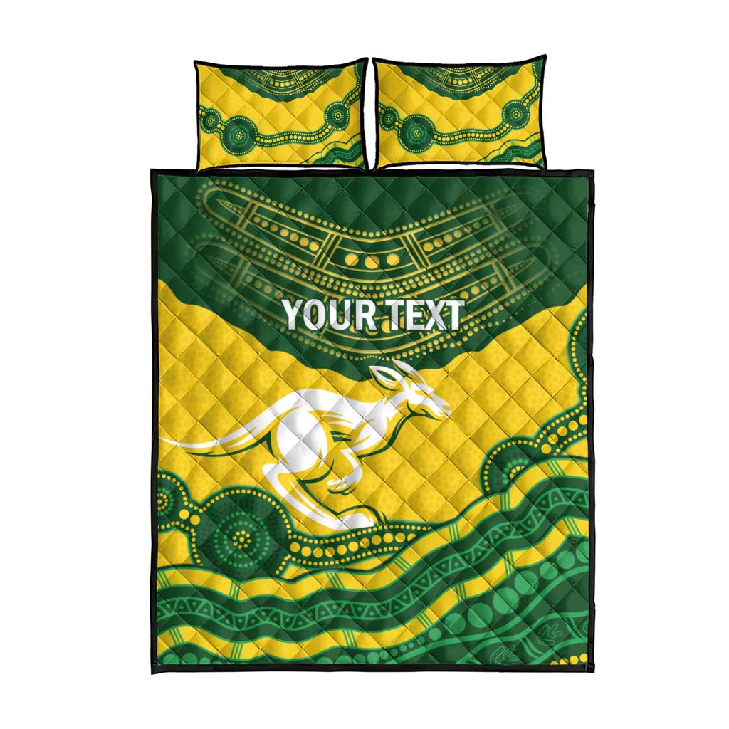 Custom Australia Hockeyroos Quilt Bed Set Aussie Kangaroo Indigenous Art