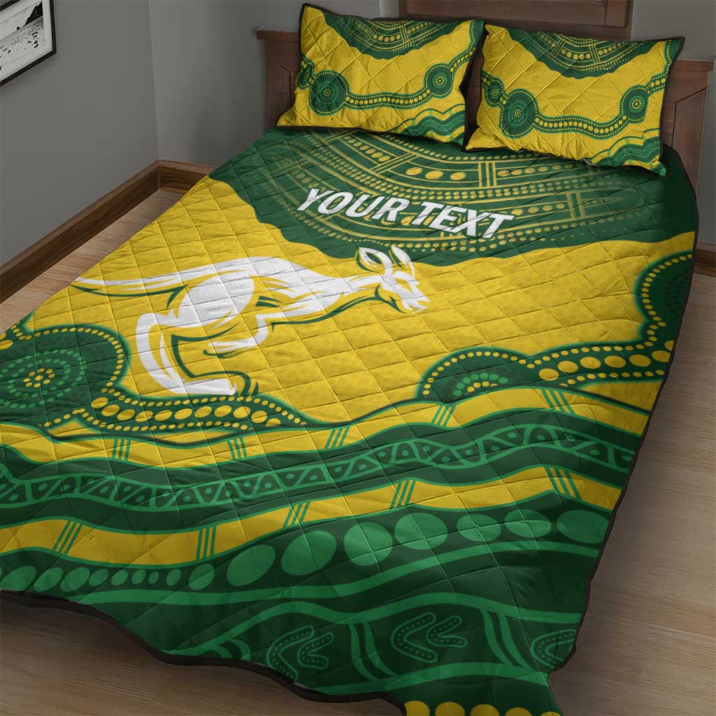 Custom Australia Hockeyroos Quilt Bed Set Aussie Kangaroo Indigenous Art