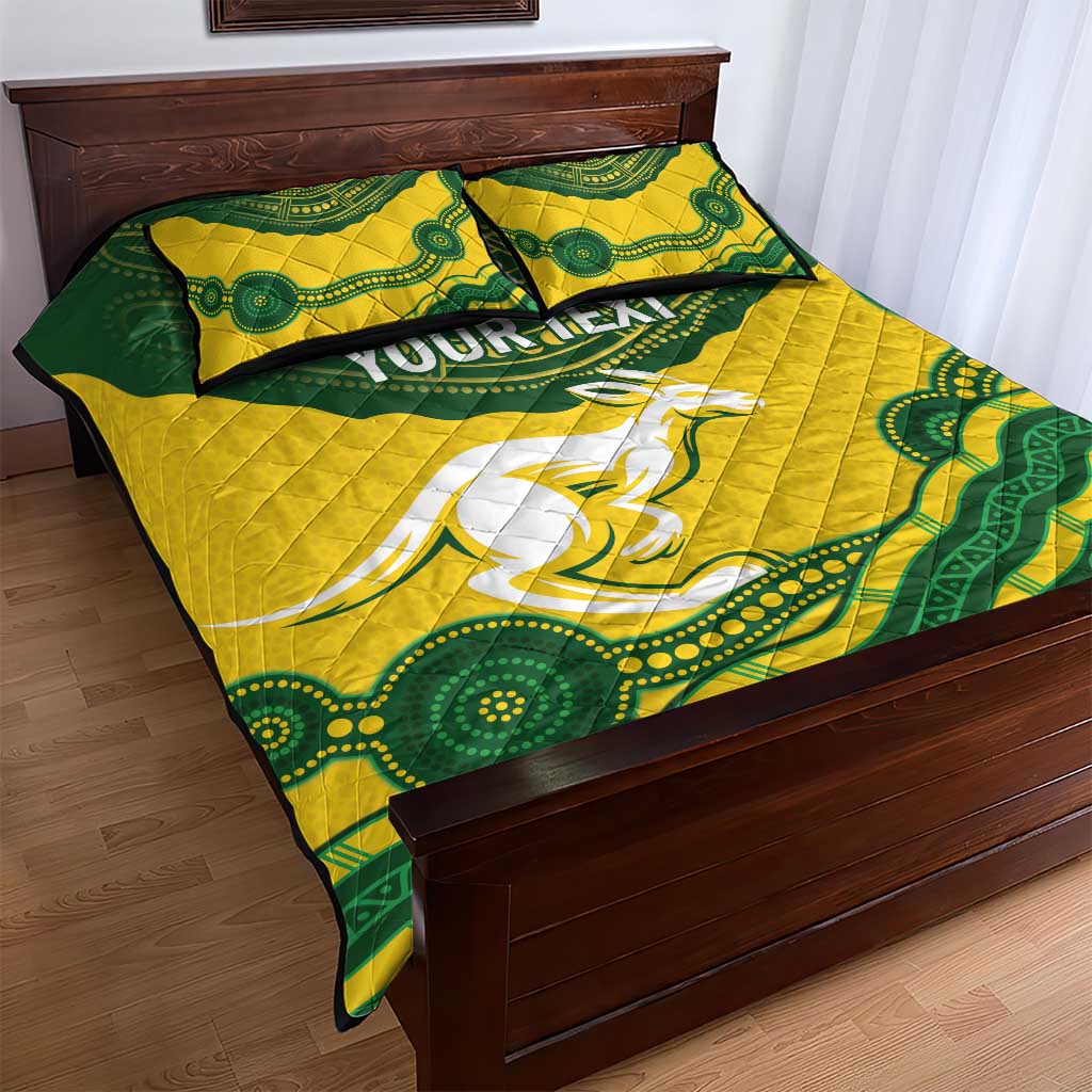Custom Australia Hockeyroos Quilt Bed Set Aussie Kangaroo Indigenous Art