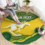 Custom Australia Hockeyroos Round Carpet Aussie Kangaroo Indigenous Art