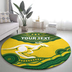 Custom Australia Hockeyroos Round Carpet Aussie Kangaroo Indigenous Art