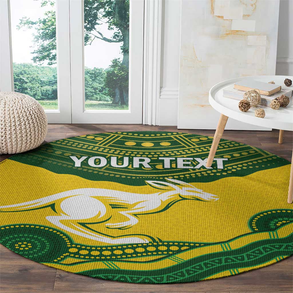 Custom Australia Hockeyroos Round Carpet Aussie Kangaroo Indigenous Art