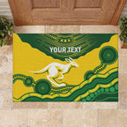 Custom Australia Hockeyroos Rubber Doormat Aussie Kangaroo Indigenous Art