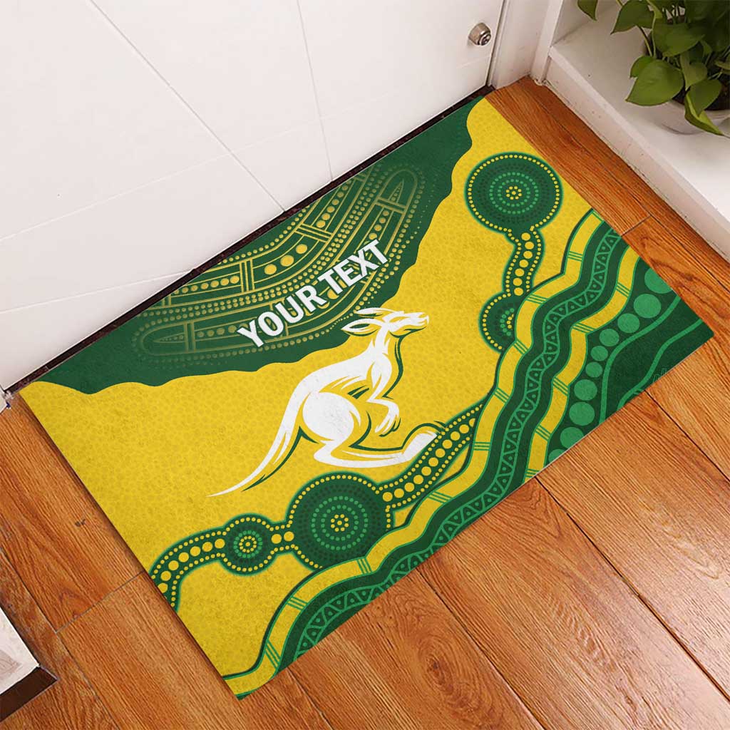 Custom Australia Hockeyroos Rubber Doormat Aussie Kangaroo Indigenous Art