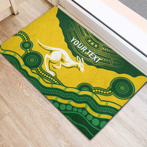 Custom Australia Hockeyroos Rubber Doormat Aussie Kangaroo Indigenous Art